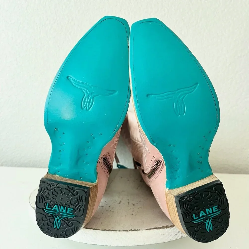 Lane LEXINGTON Over the Knee Pink Cowboy Boots Western Cowgirl Snip Toe Tall 5